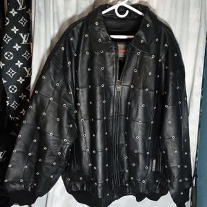 Black Leather Studded Jacket